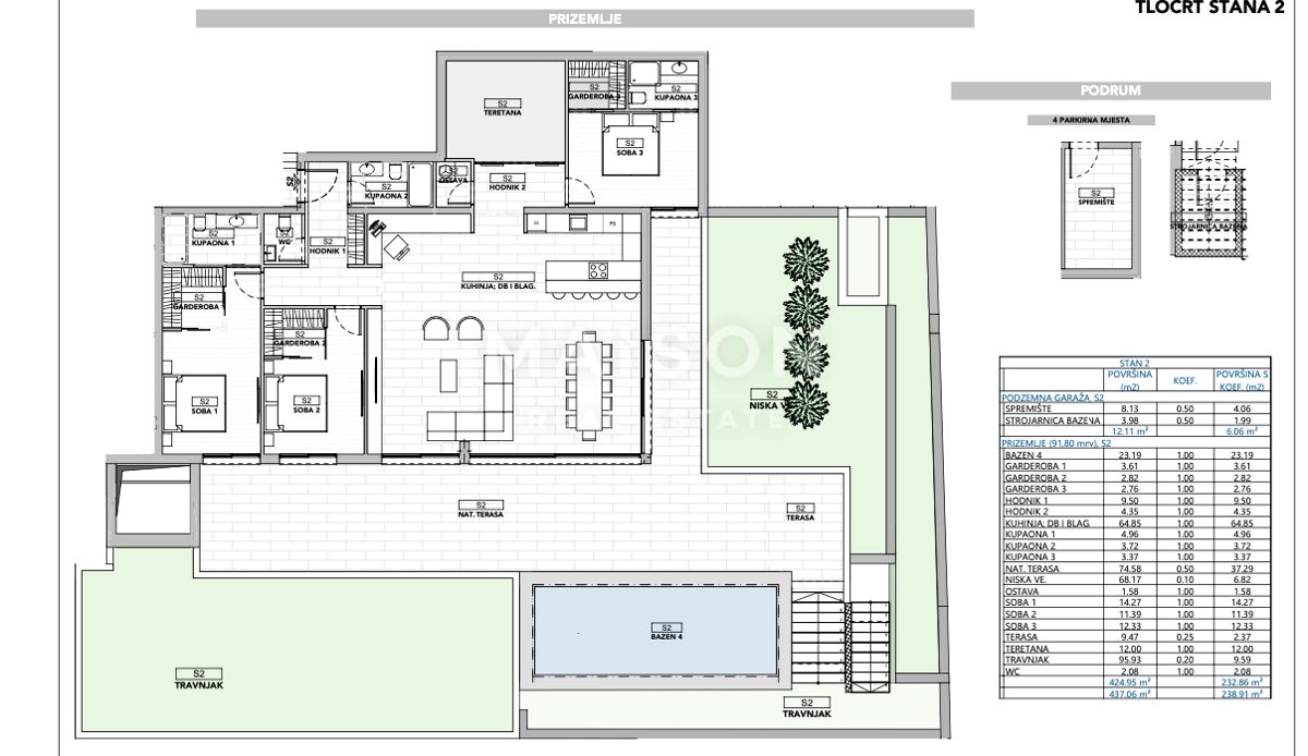 Stanovanje Punta Kolova, Opatija, 251,18m2