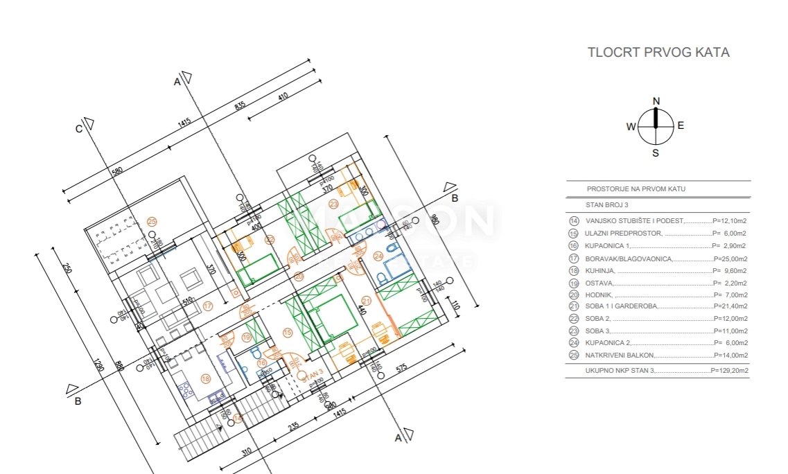 Stanovanje Žegoti, Kastav, 142,07m2