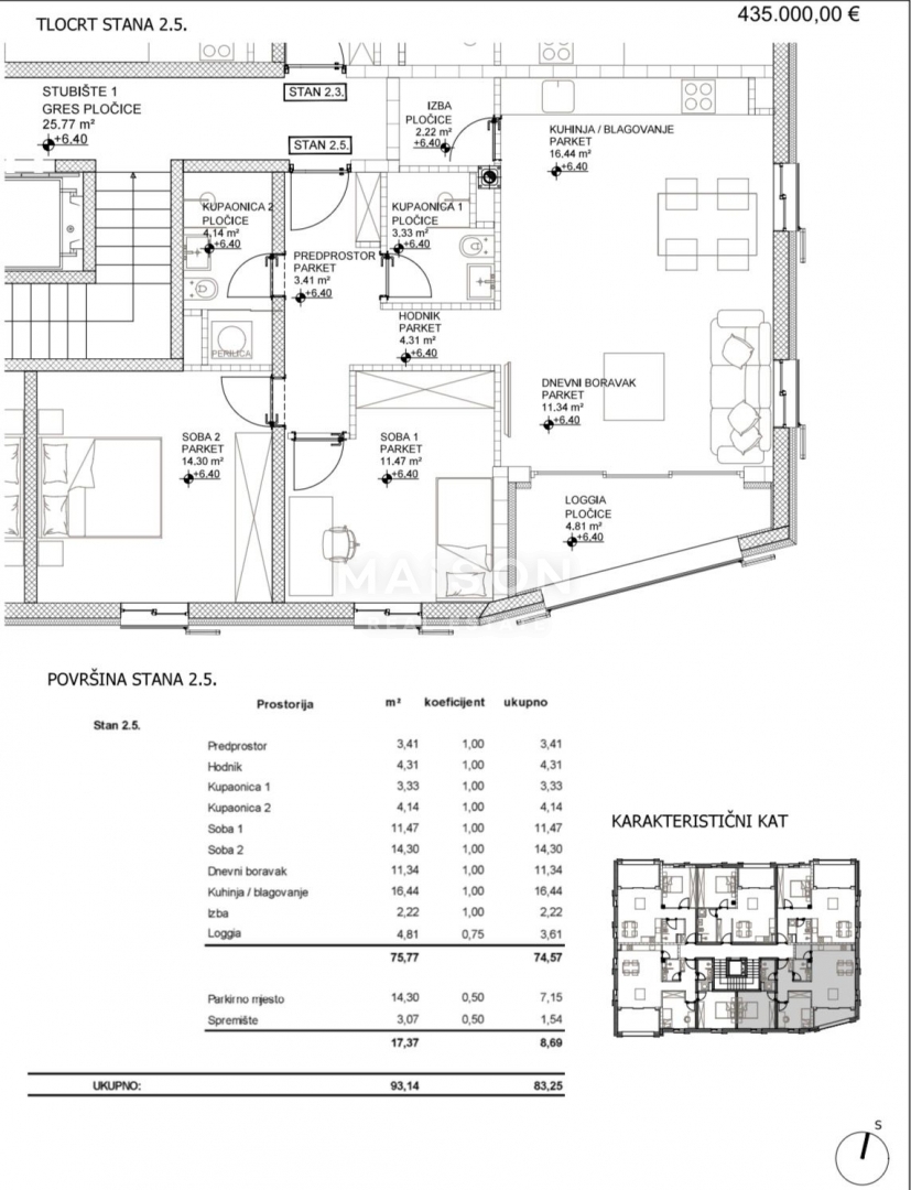 Stanovanje Cres, 93,14m2