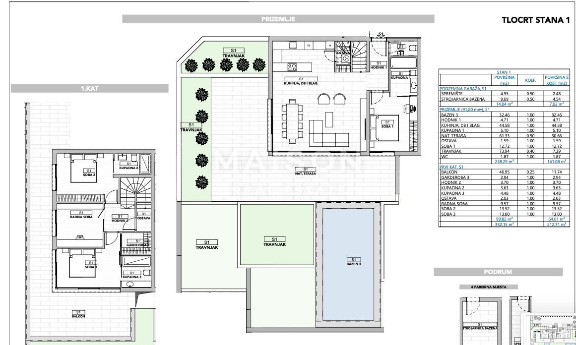 Stanovanje Punta Kolova, Opatija, 238,01m2