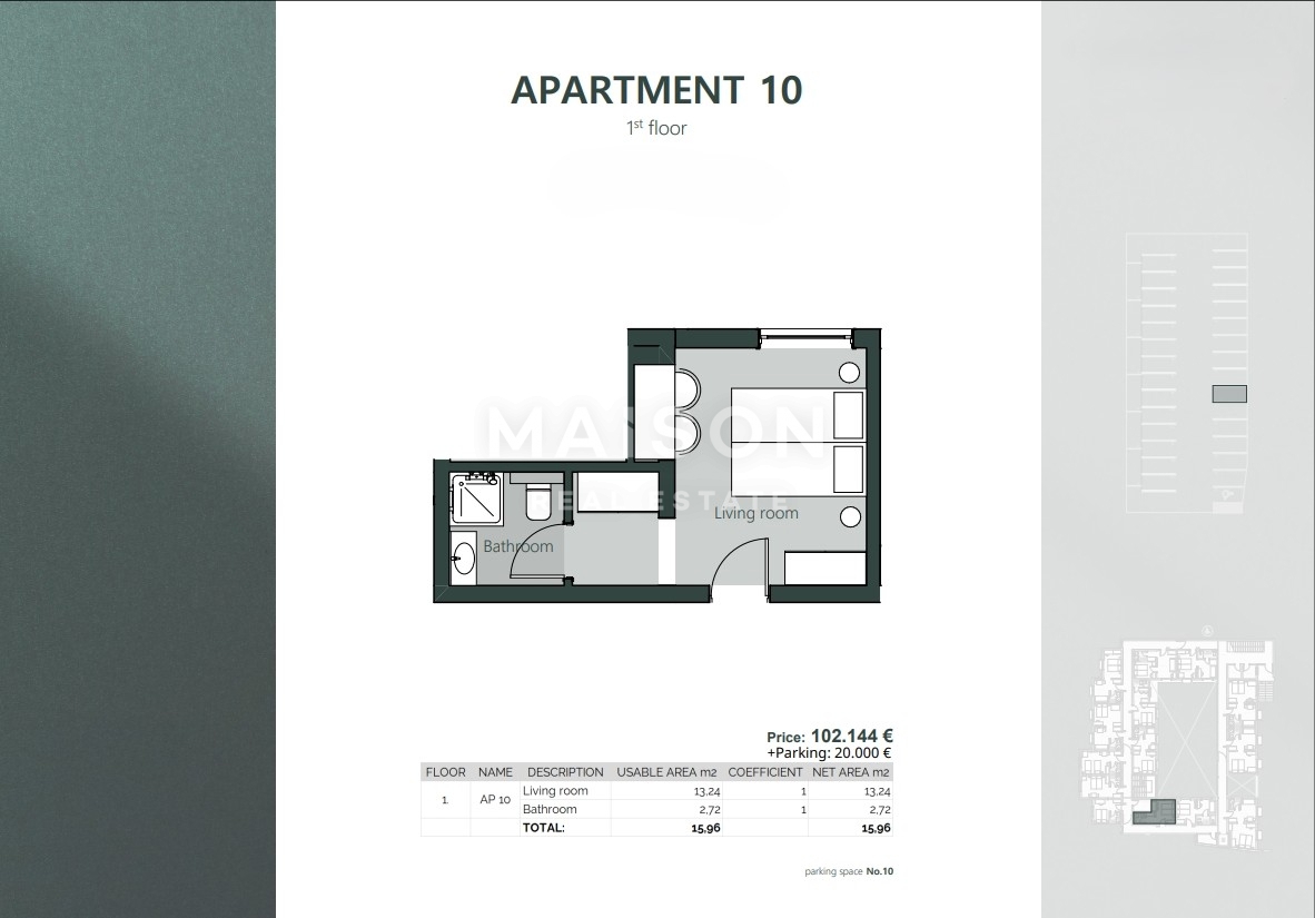 Stanovanje Crikvenica, 15,96m2
