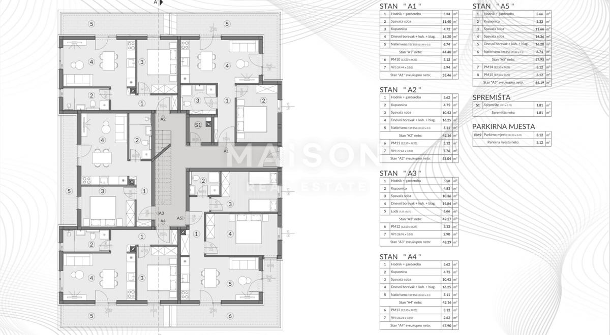 Stanovanje Šikići, Pula, 53,07m2