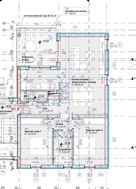 Stanovanje Vodice, 81,50m2