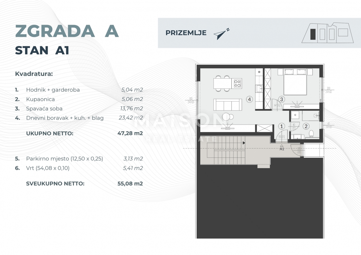 Stanovanje Fažana, 54,08m2