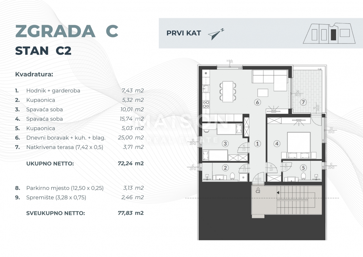 Stanovanje Fažana, 77,83m2