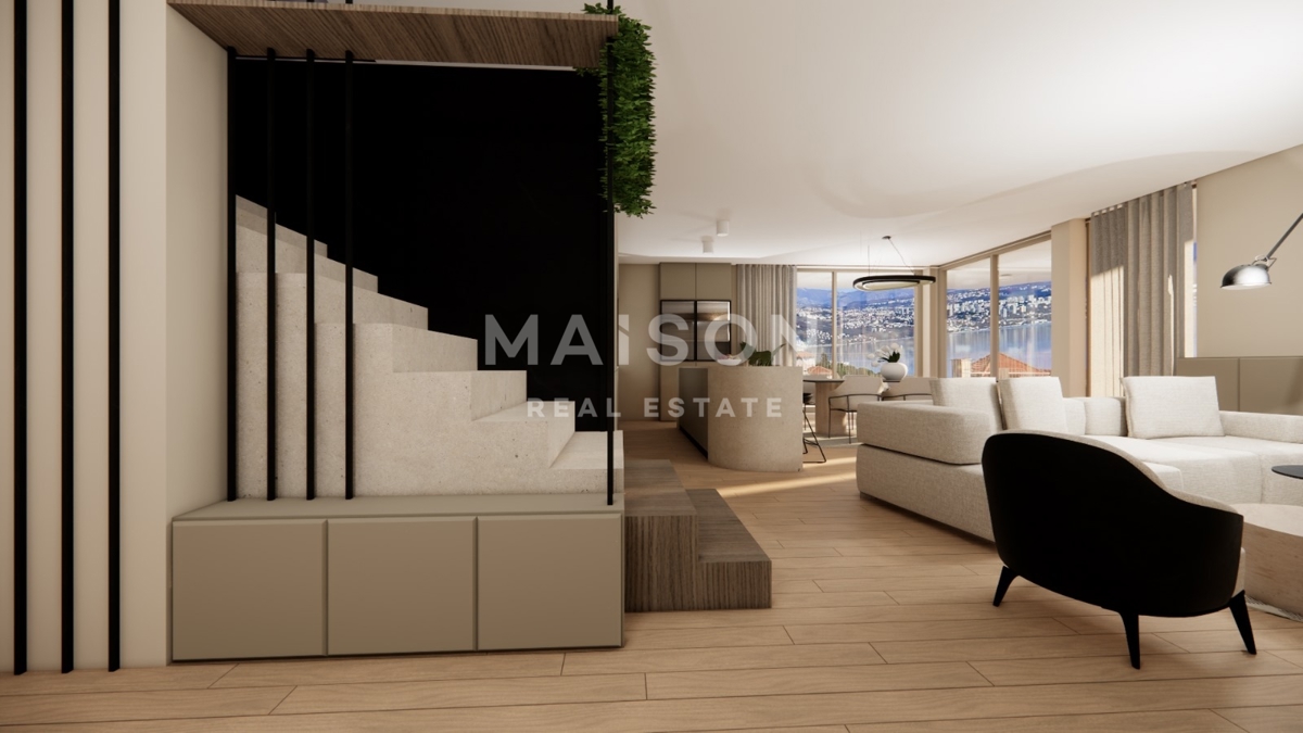 Opatijski dragulj: ekskluzivni penthouse z dvigalom, garažo in strešnim bazenom