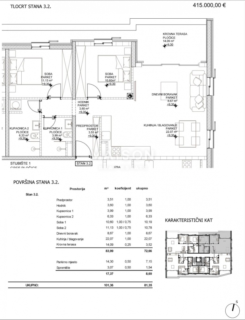 Stanovanje Cres, 101,36m2