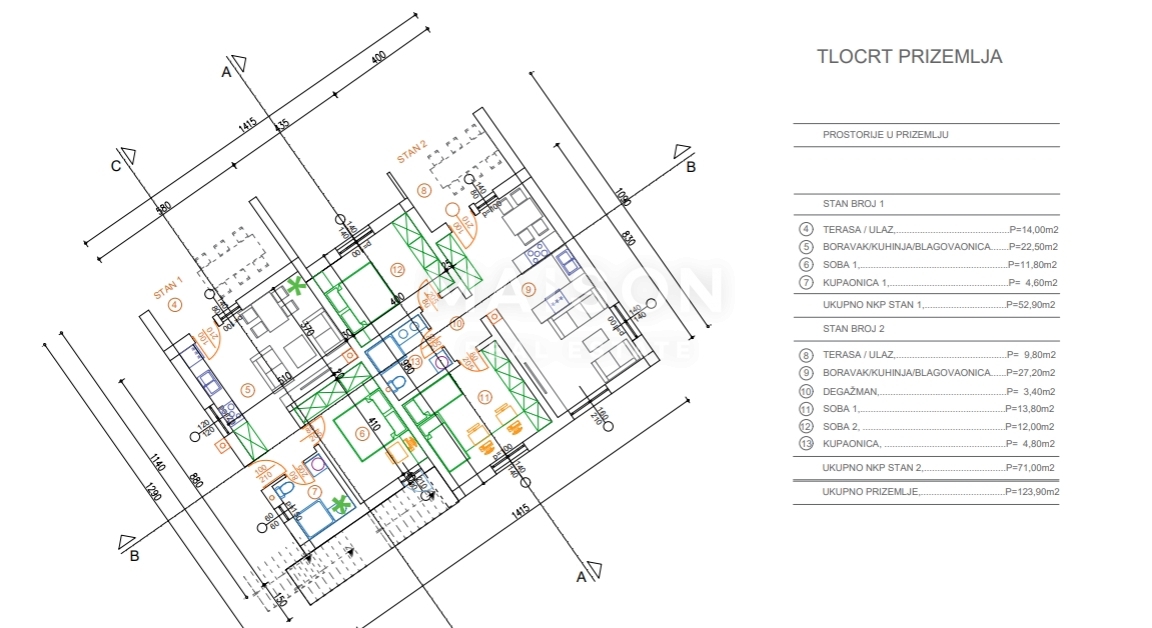 Stanovanje Žegoti, Kastav, 72,59m2