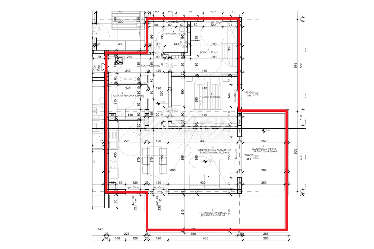 Pula, dvosobna stanovanja s teraso 79–89 m²