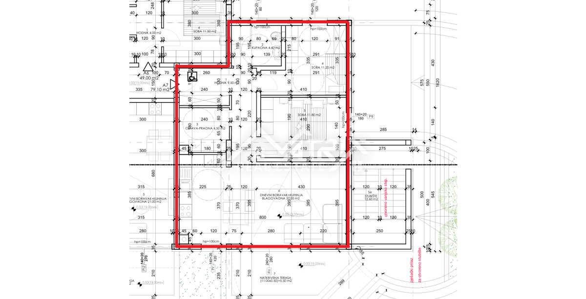 Pula, dvosobna stanovanja s teraso 79–89 m²