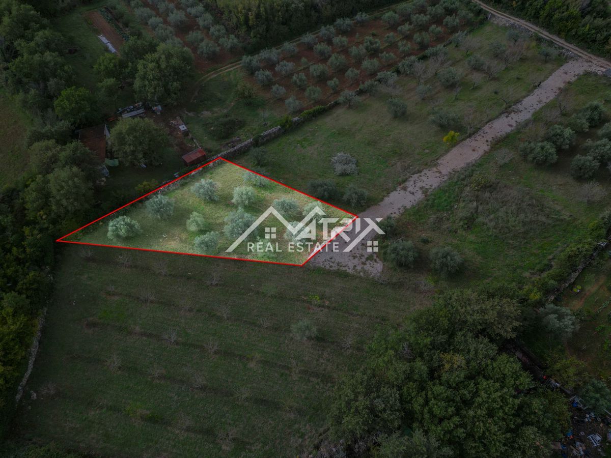 Vodnjanska okolica, zazidljivo zemljišče 643 m², obdano z zelenjem