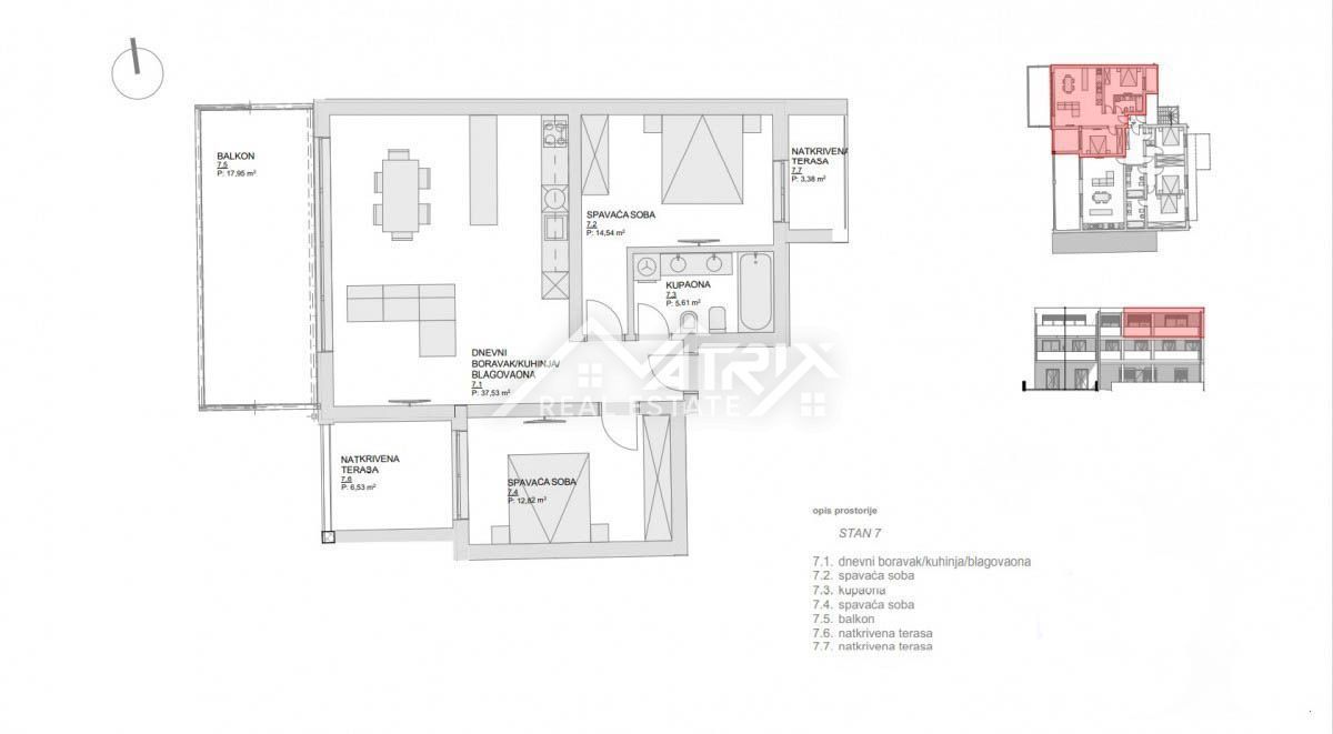 Novigrad, stanovanje s prekrasnim pogledom le 500 m od morja