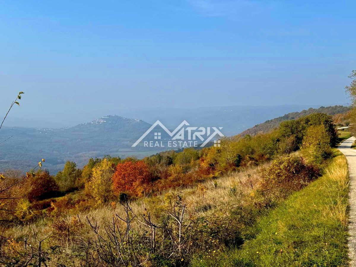 Motovun okolica, atraktivno zemljišče s panoramskim razgledom