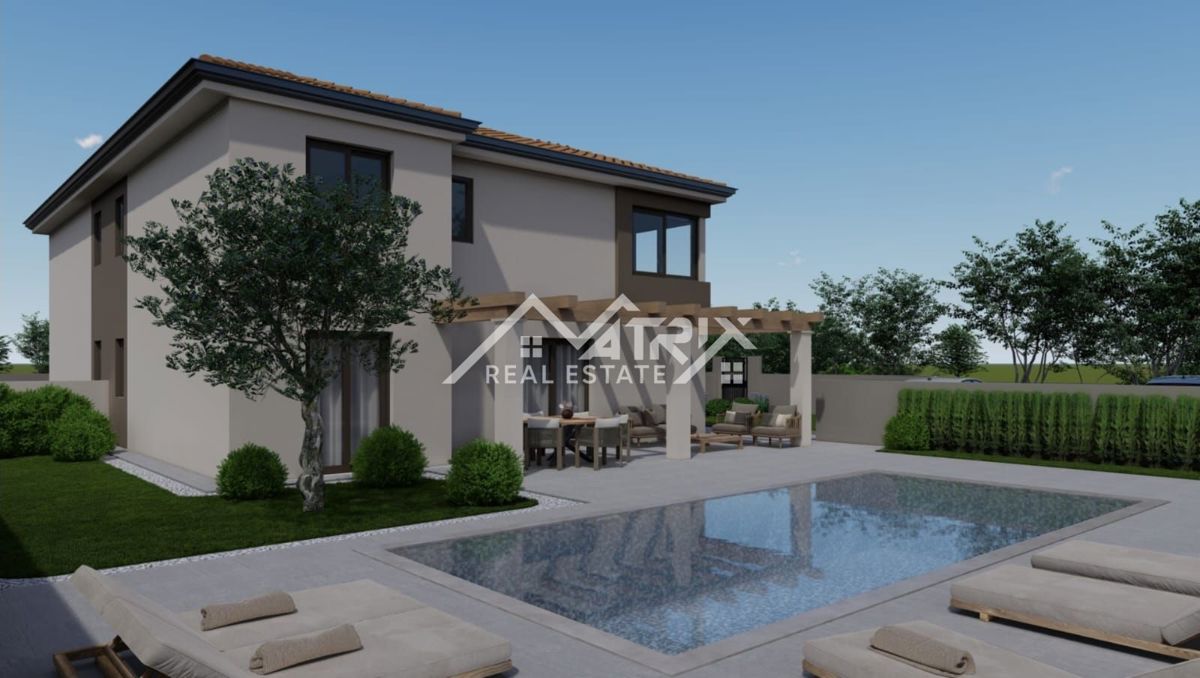 Poreč okolica moderna hiša z bazenom in savno, 10 km od Poreča