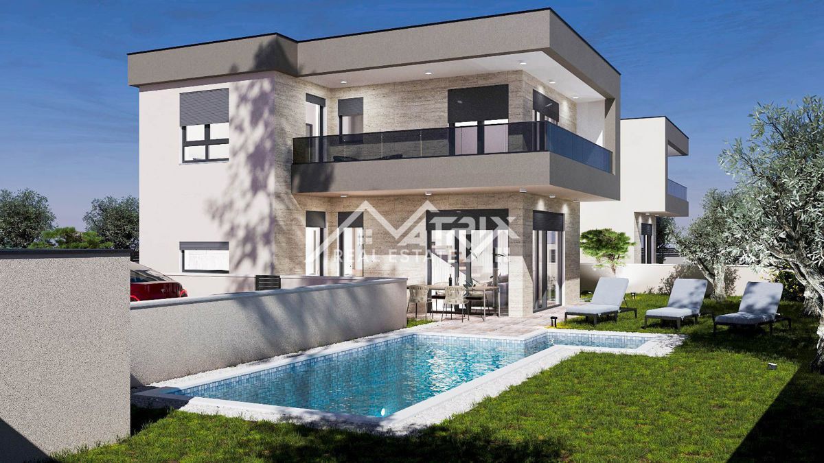 Medulin, moderna hiša z bazenom v bližini morja in centra!
