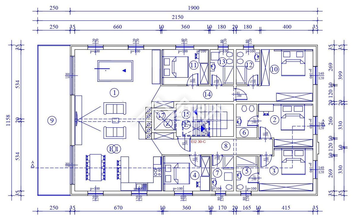 Poreč, penthouse s strešno teraso in pogledom na morje