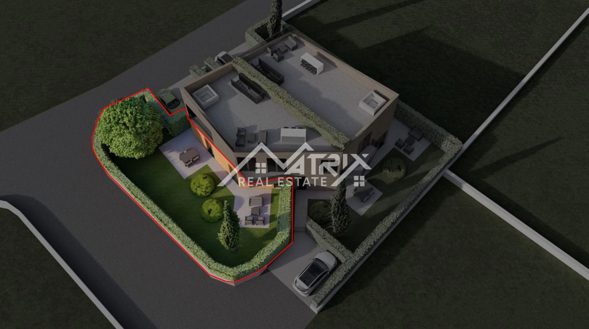 Poreč okolica, Pritlično stanovanje z veliko teraso, vrtom in parkiriščem