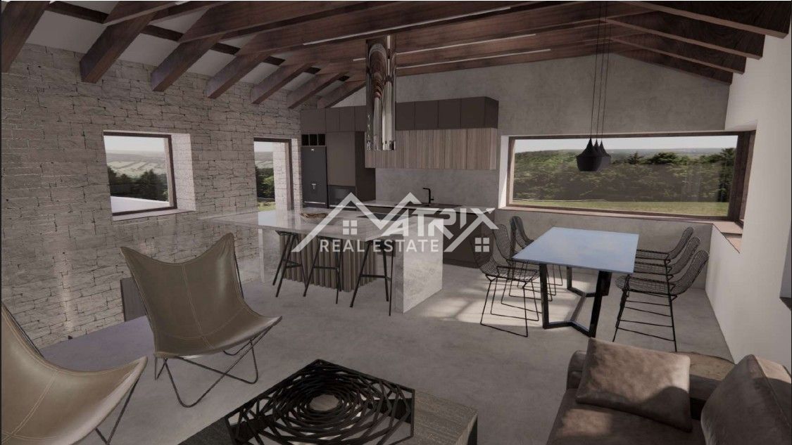 Buj okolica– kamnita hiša s panoramskim razgledom, gradbenim dovoljenjem in projektom za prenovo