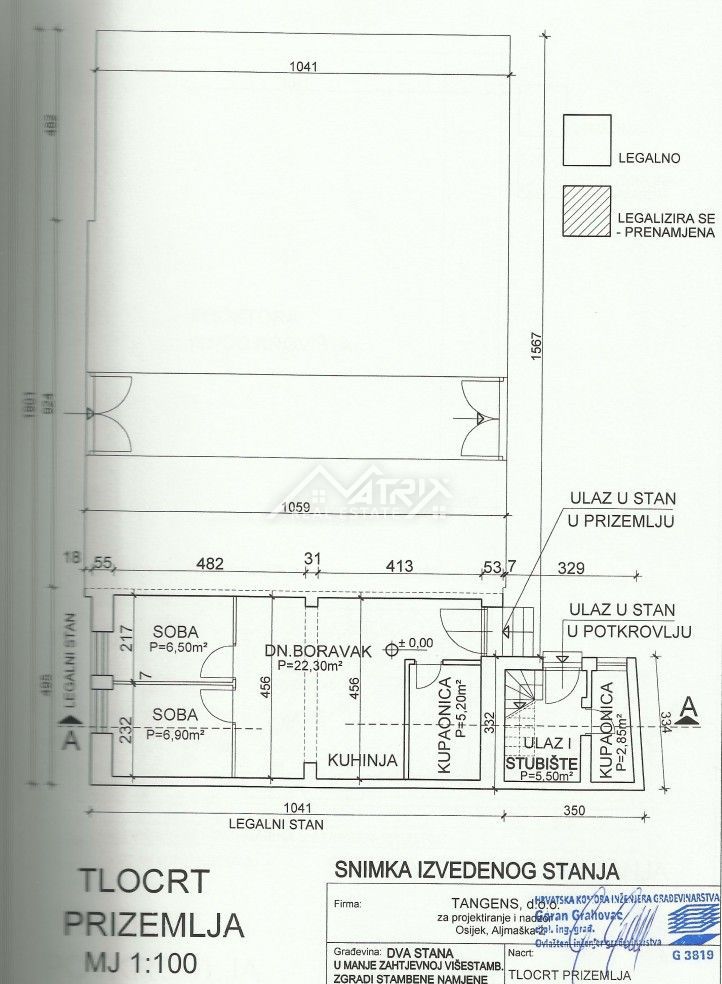 Stanovanje Osijek, 100m2