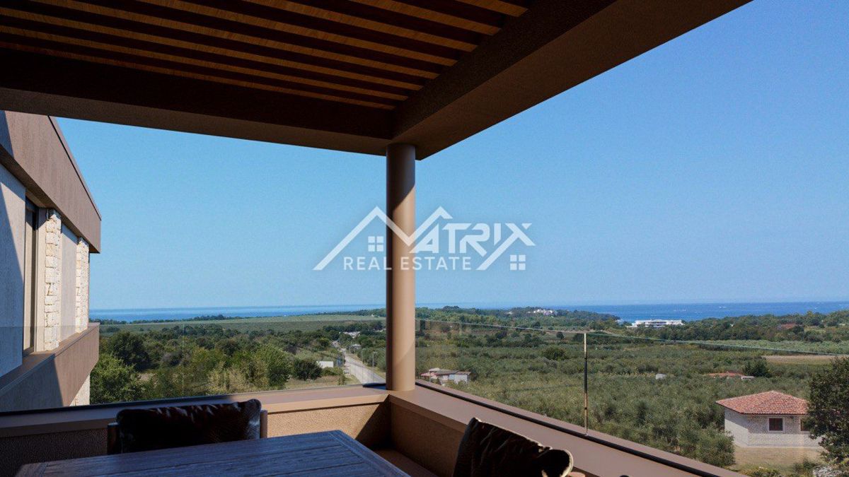 Poreč, Penthouse v stavbi z dvigalom in pogledom na morje