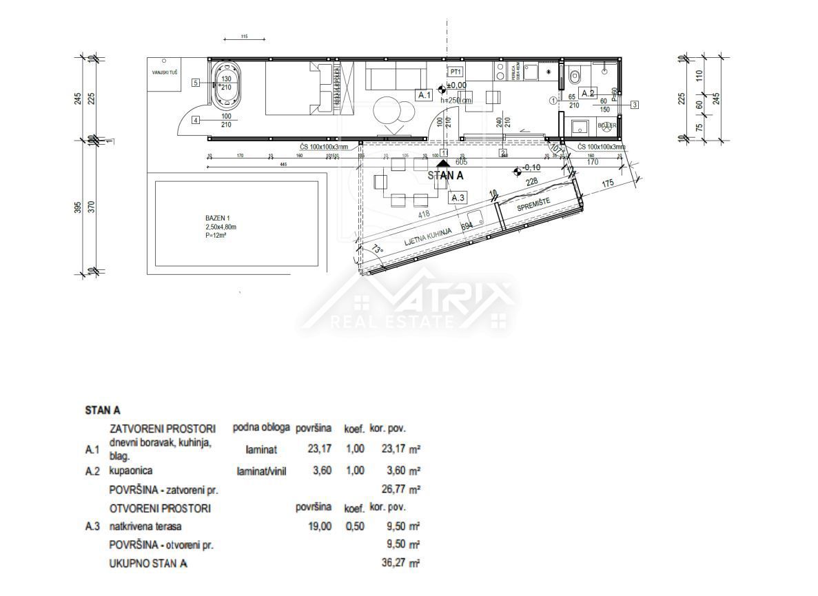 Marčana okolica, Modularna hiša z bazenom in teraso