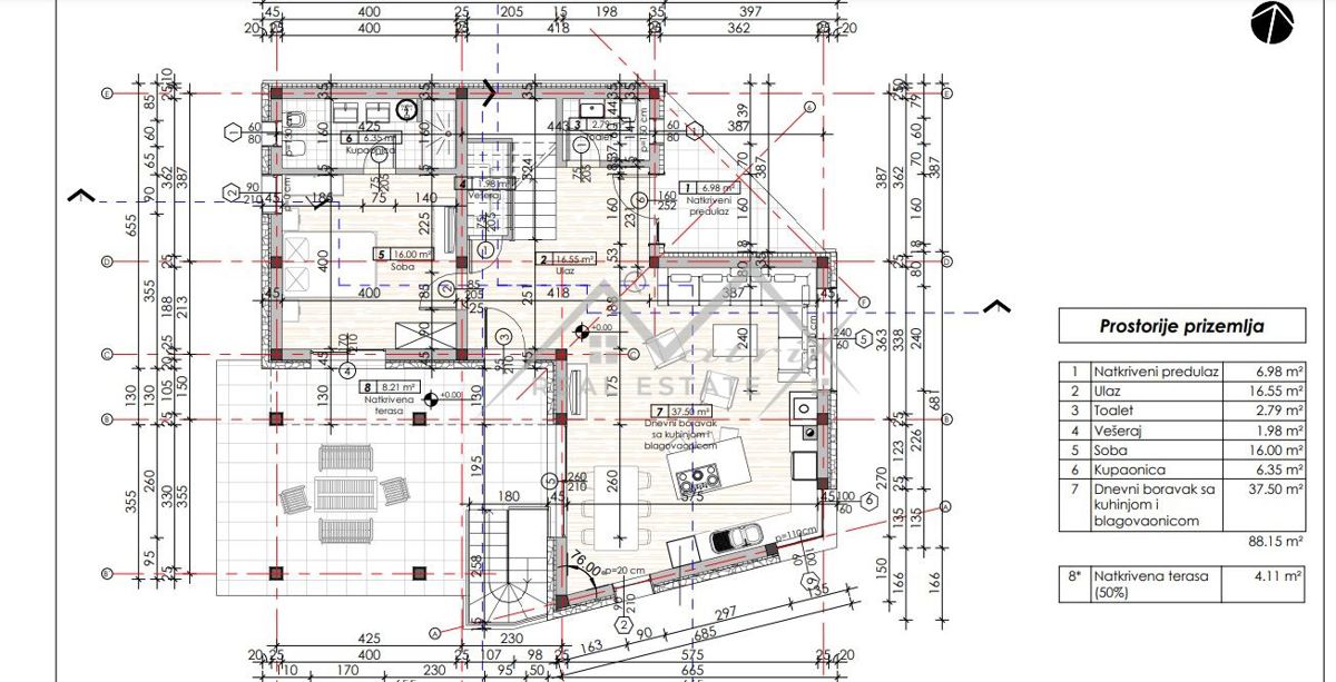 Okolica Poreča, gradbeno zemljišče s projektom in gradbenim dovoljenjem 