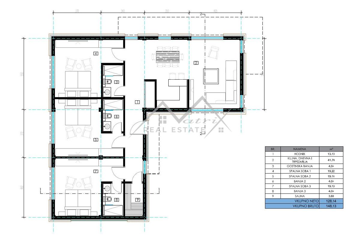 Okolica Poreča, projekt s petimi počitniškimi hišami z bazeni