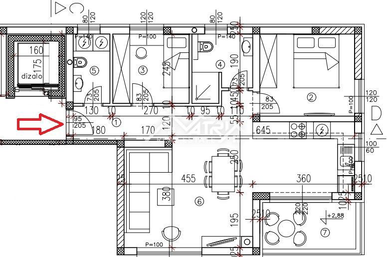 Poreč okolica, 2-sobno stanovanje v 1. nadstropju z dvigalom