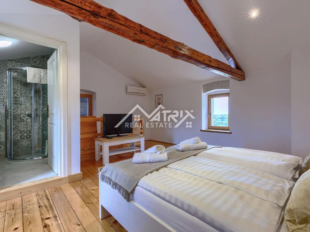 Poreč okolica, vrstna kamnita hiša z jacuzzijem