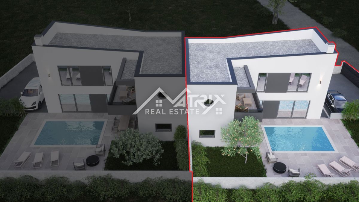 Medulin, moderna hiša z bazenom 1,5 km od morja! Novogradnja