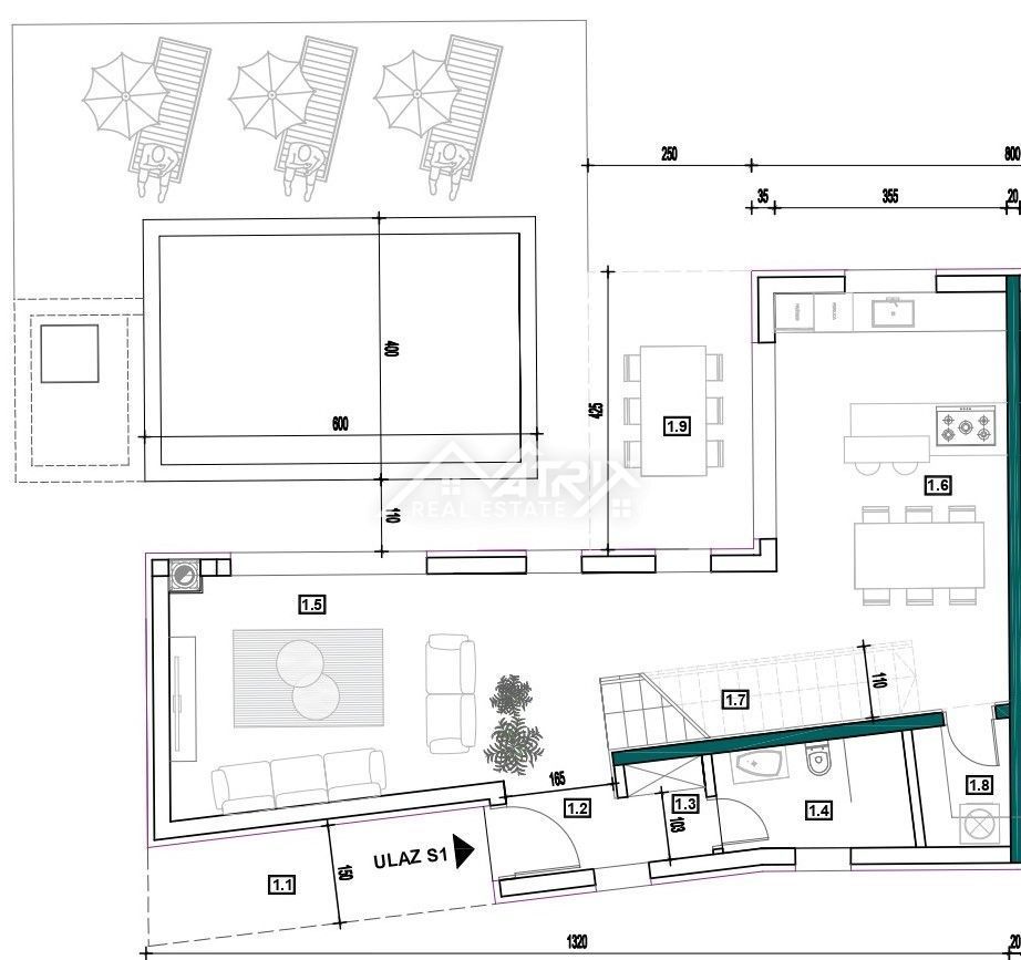 Medulin, moderna hiša z bazenom 1,5 km od morja! Novogradnja
