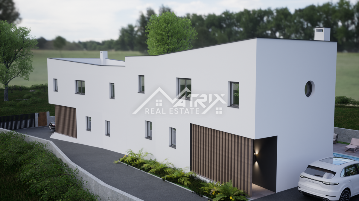 Medulin, moderna hiša z bazenom 1,5 km od morja! Novogradnja