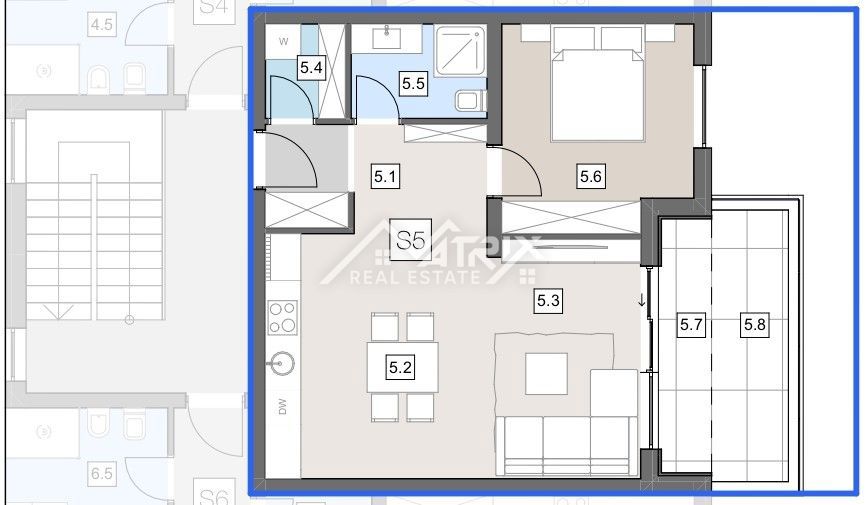 Labin, moderno 1-sobno stanovanje v prvem nadstropju, Novo!