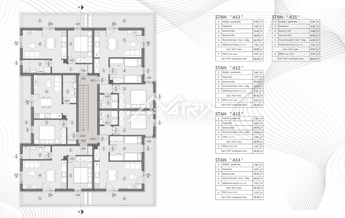 Območje Pule, 2. nadstropje stanovanje s teraso, parkirnim in shrambo