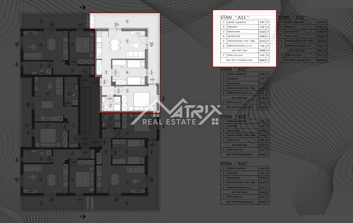 Območje Pule, 2. nadstropje stanovanje s teraso, parkirnim in shrambo