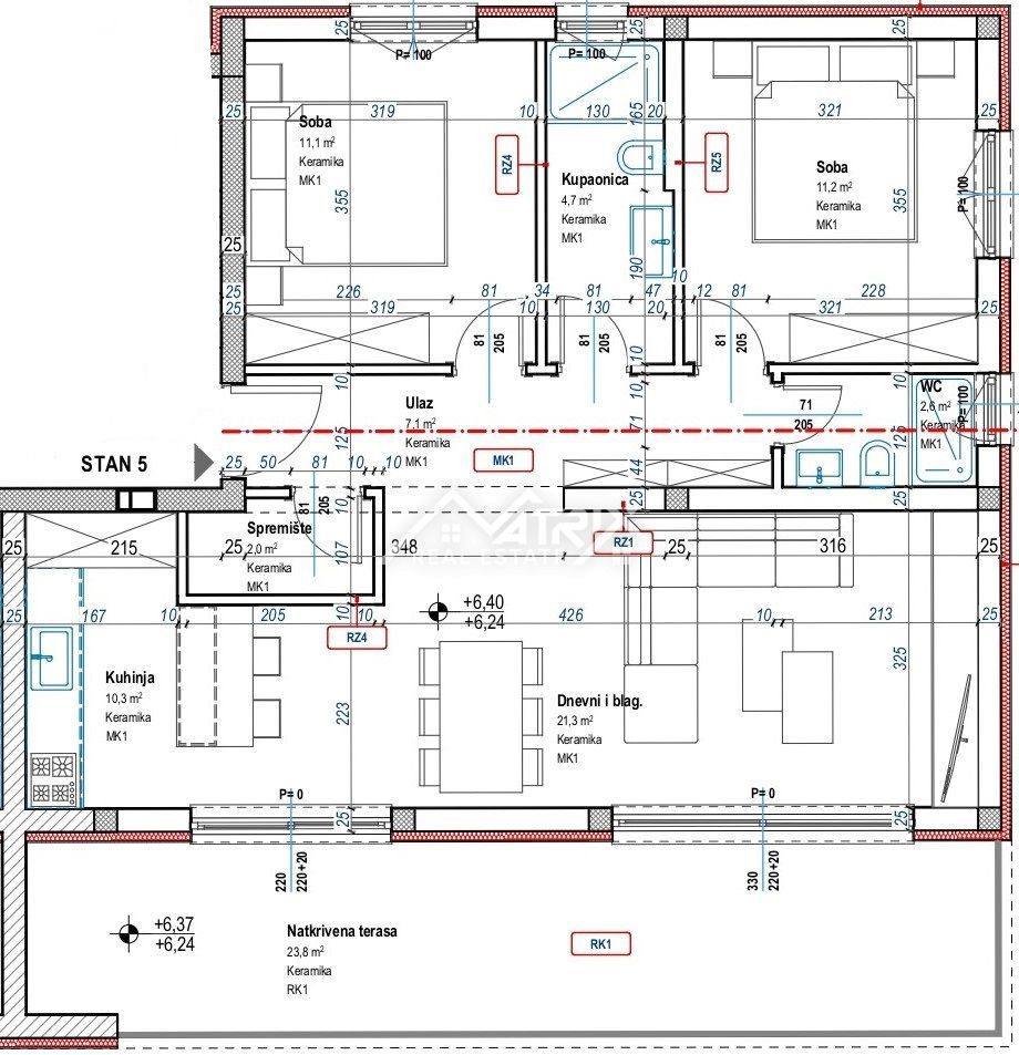 Poreč, Penthouse z 2 spalnicama in pogledom na morje