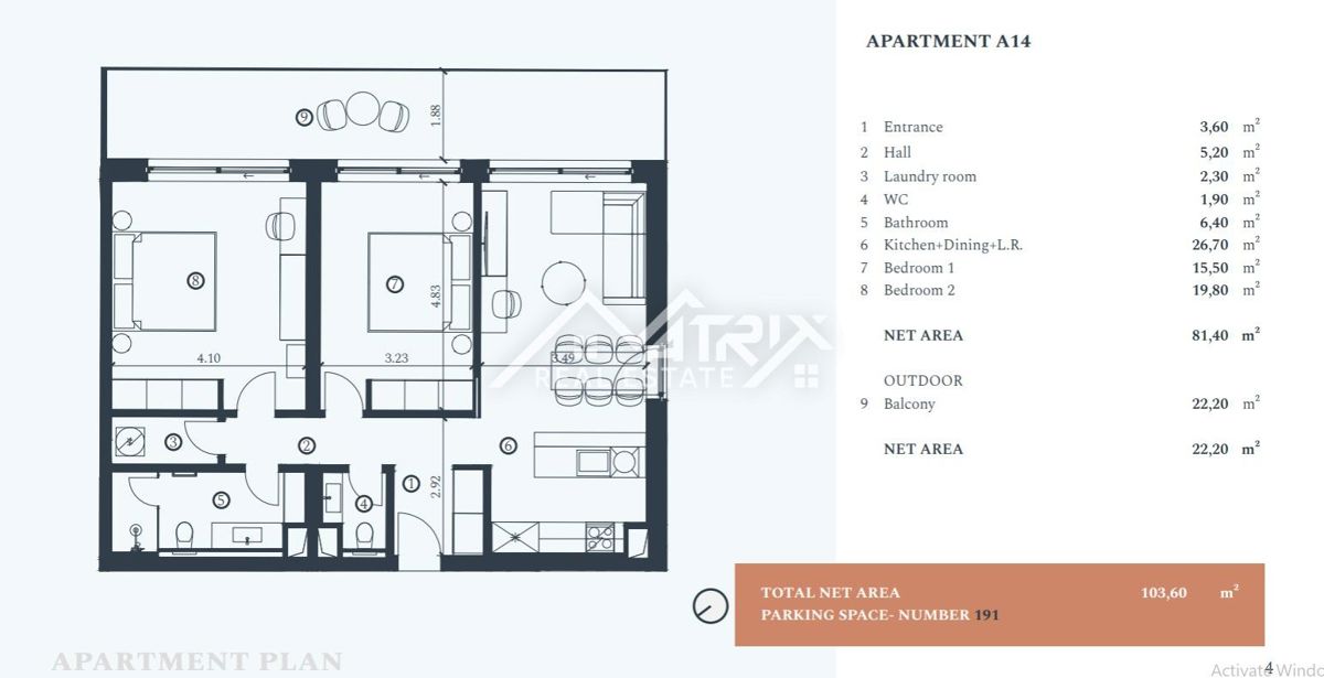 Umag okolica, dvosobno stanovanje v luksuznem resortu