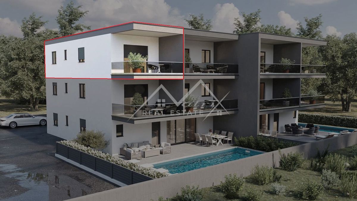 Novigrad, novo stanovanje v drugem nadstropju 700 m od morja