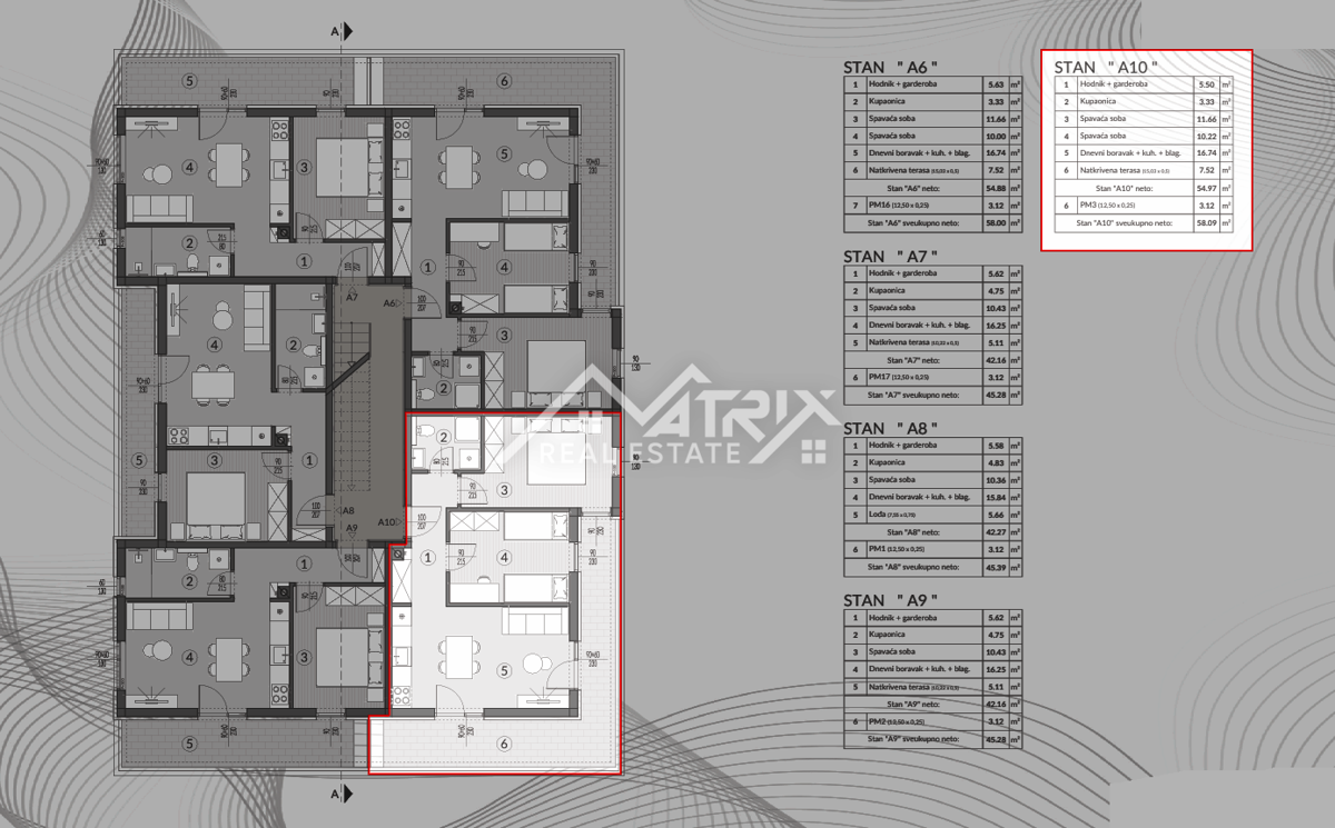 Območje Pule, stanovanje v prvem nadstropju s teraso in parkirnim mestom