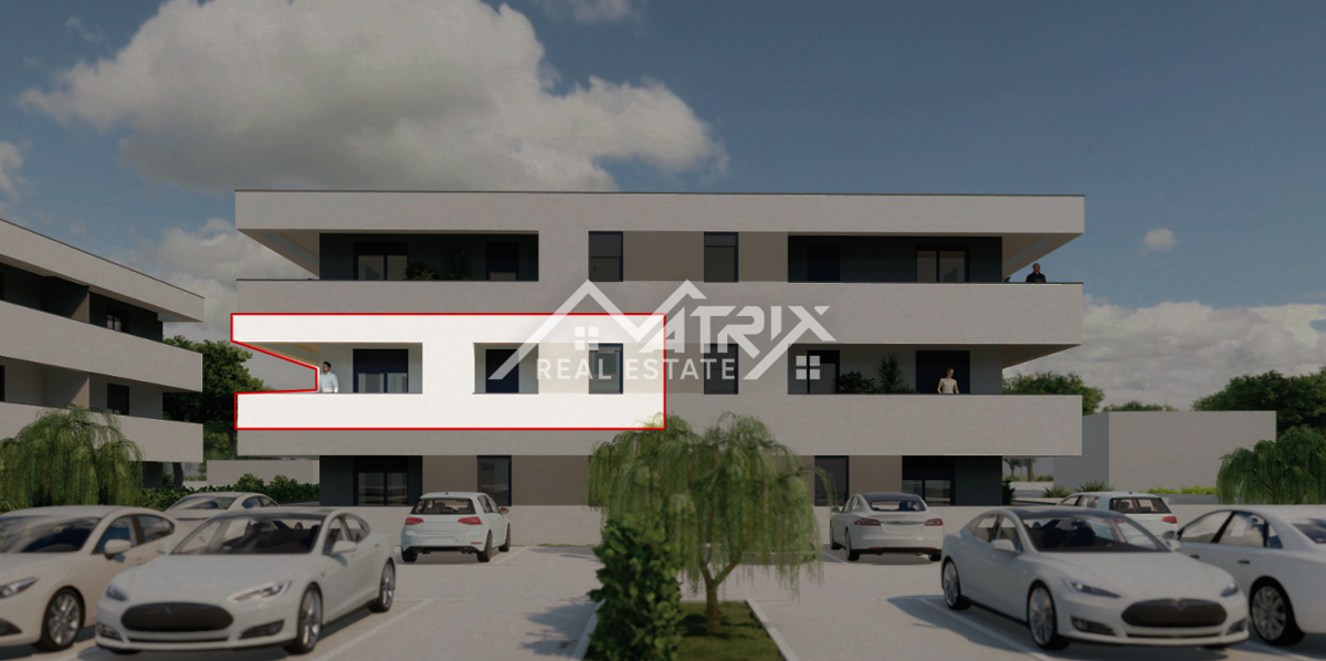 Območje Pule, stanovanje v prvem nadstropju s teraso in parkirnim mestom