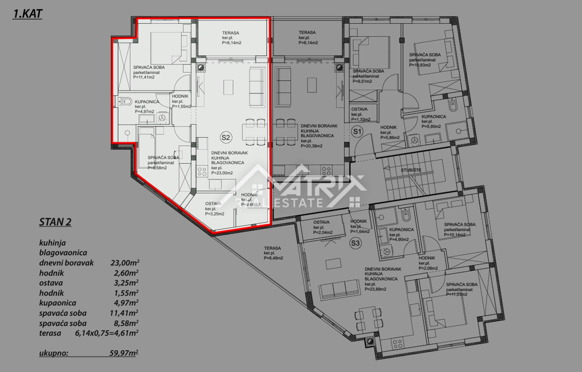 Peroj, stanovanje 2 spalnici, terasa in garaža, pogled morje