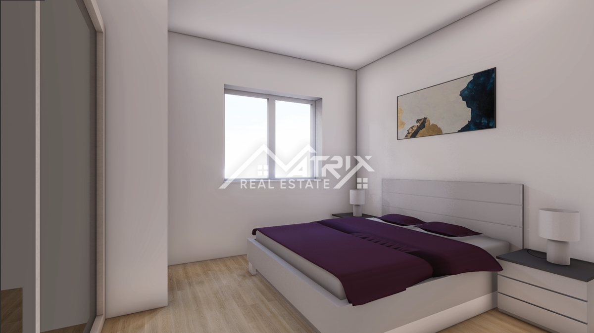 Peroj, stanovanje 2 spalnici, terasa in garaža, pogled morje