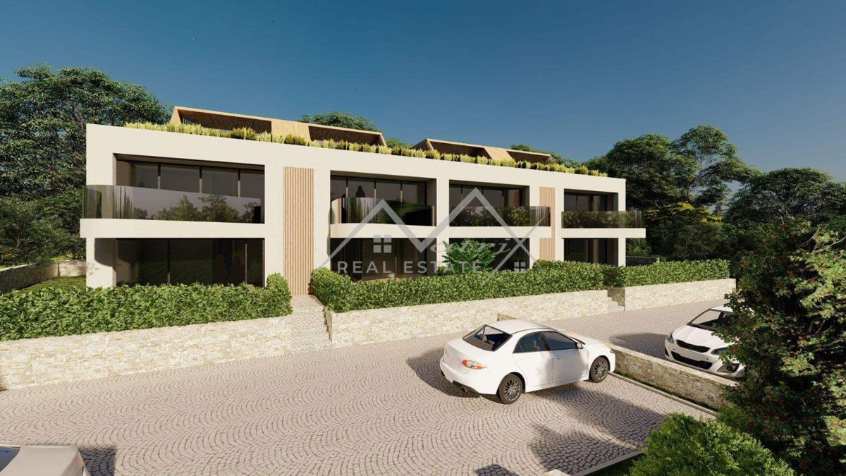 Poreč okolica, stanovanje s strešno teraso v moderni zgradbi