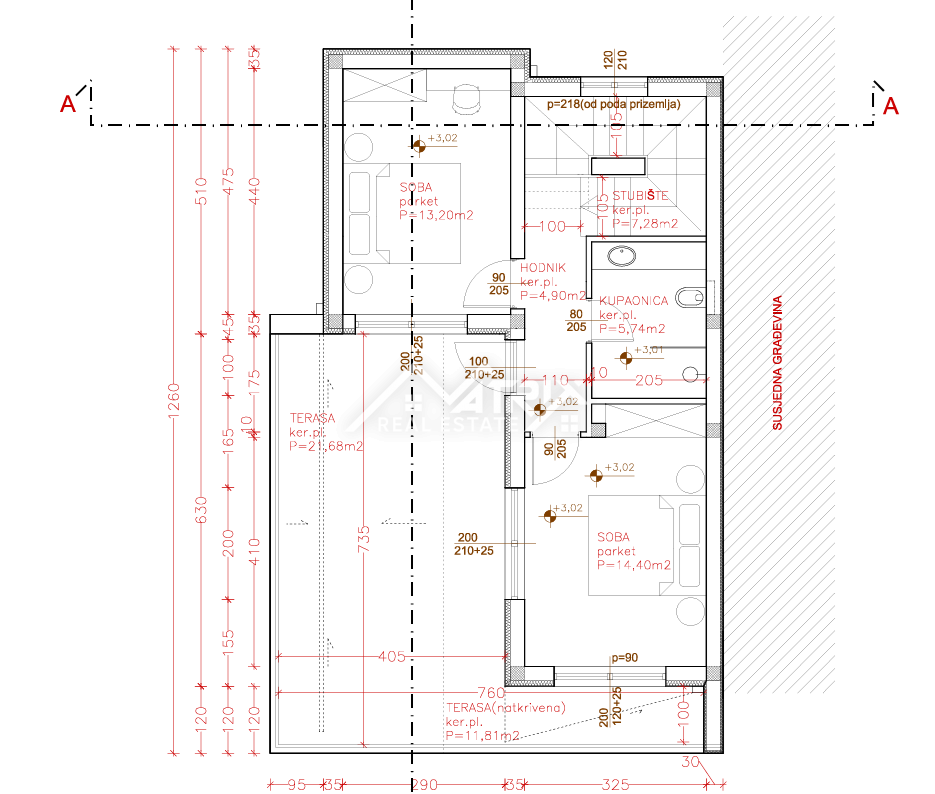 Pula, dvojna hiša z bazenom in prostorno teraso