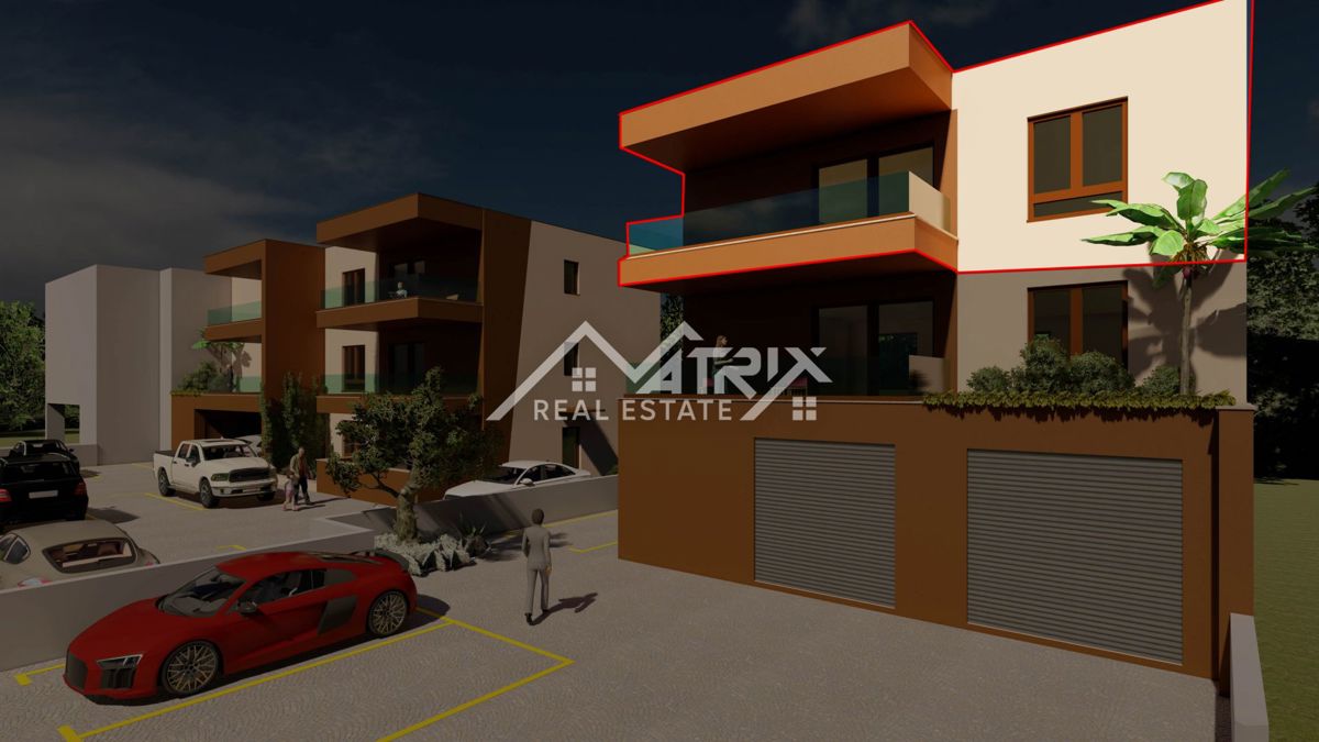 Medulin, Trisobno stanovanje s teraso, garažo in blizu morja