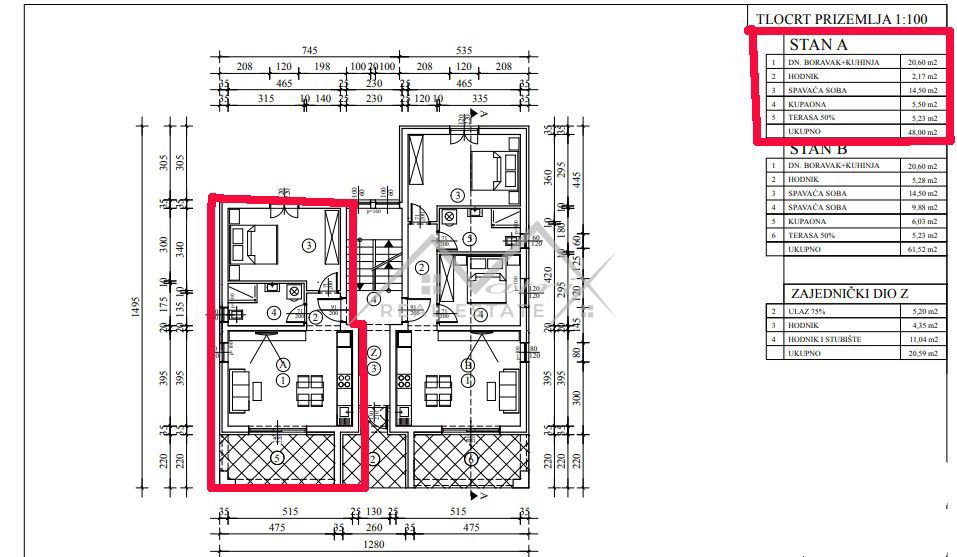 Poreč okolica, Enosobno stanovanje z 140 m² vrtom 