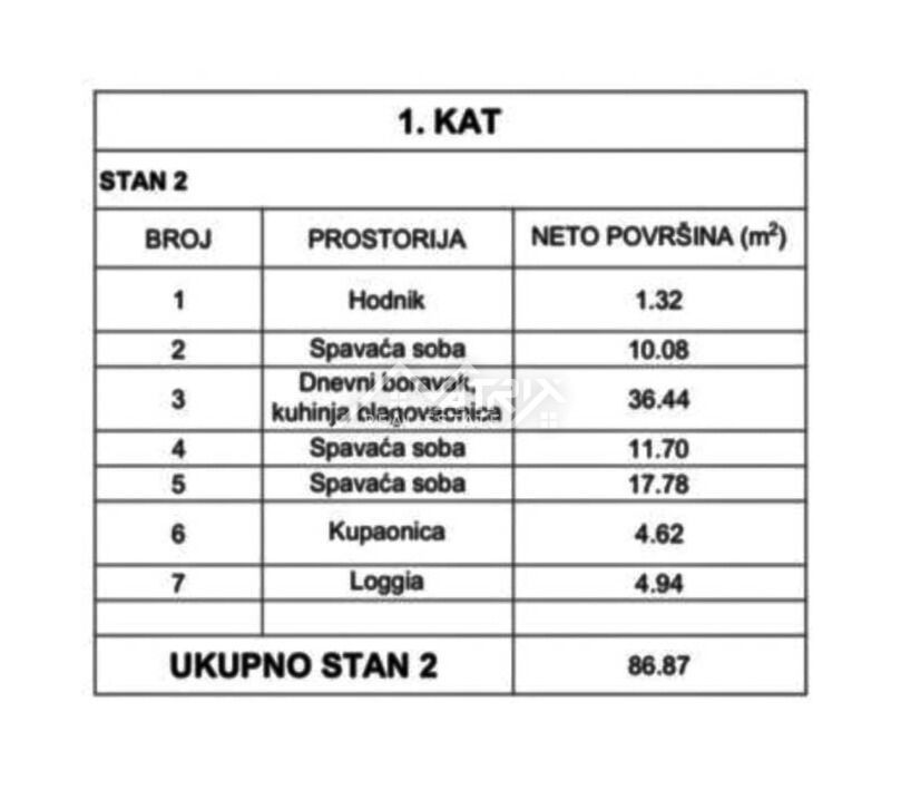 Stanovanje Osijek, 86,87m2