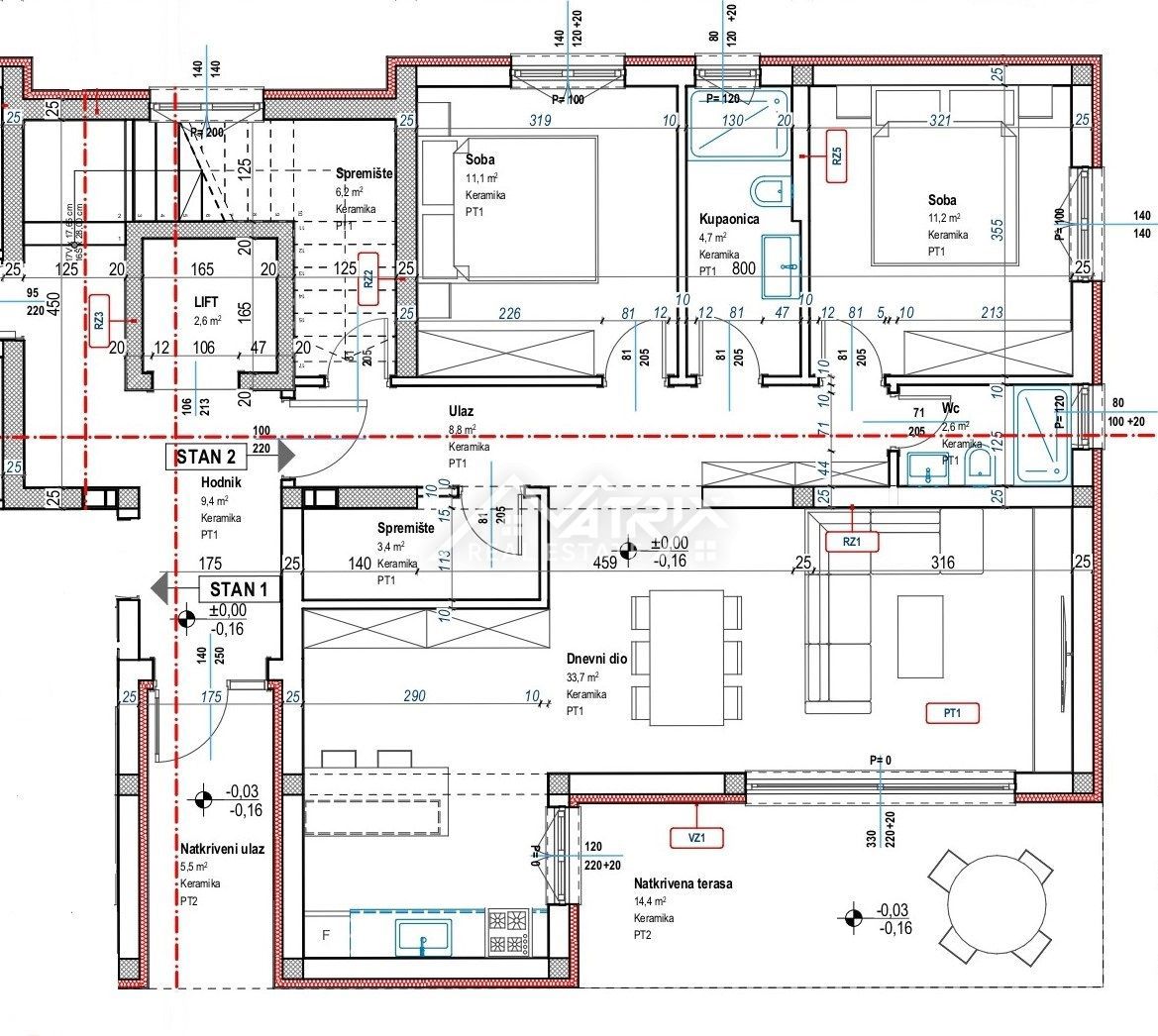 Poreč, moderno stanovanje z 2 spalnicama in 400 m2 vrta