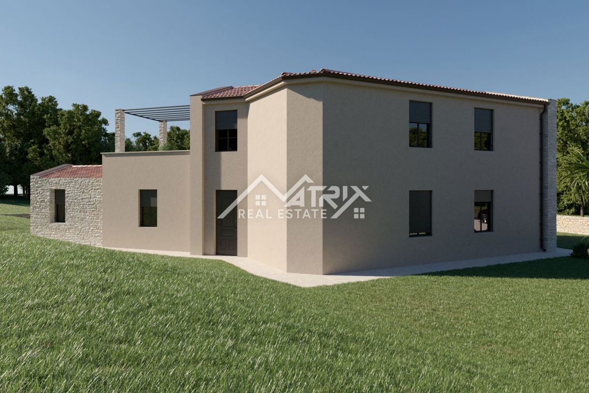 Poreč okolica, vila z bazenom v gradnji