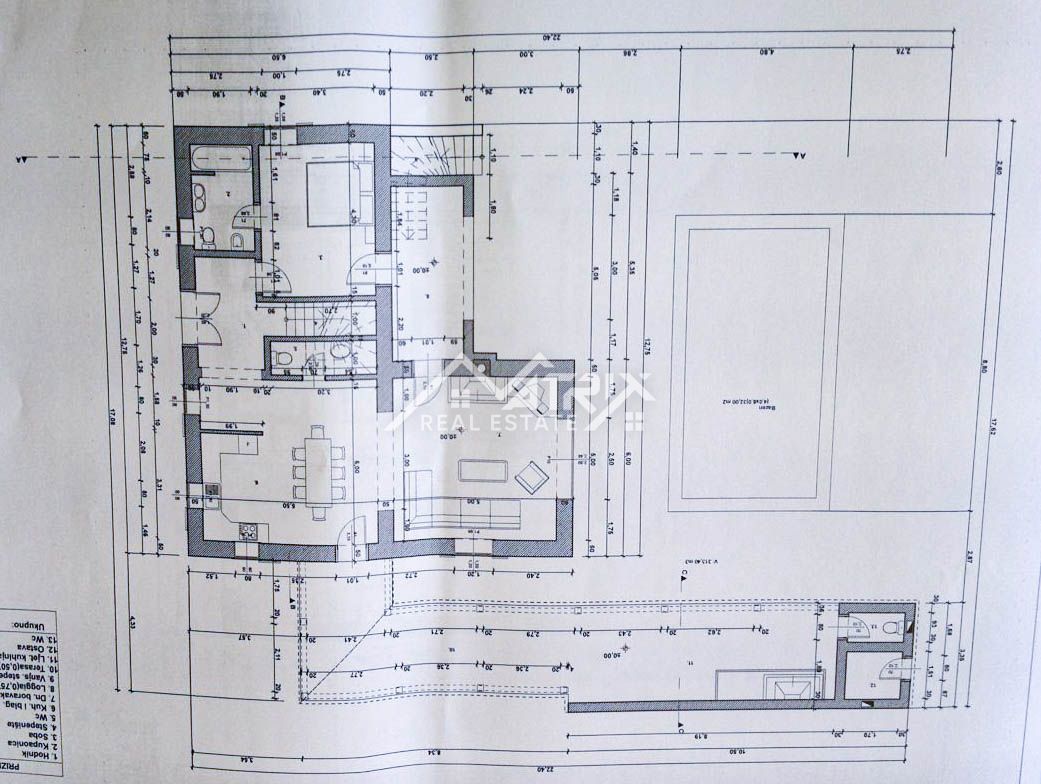Svetvinčenat okolica, razkošna vila s pogledom na morje in bazenom